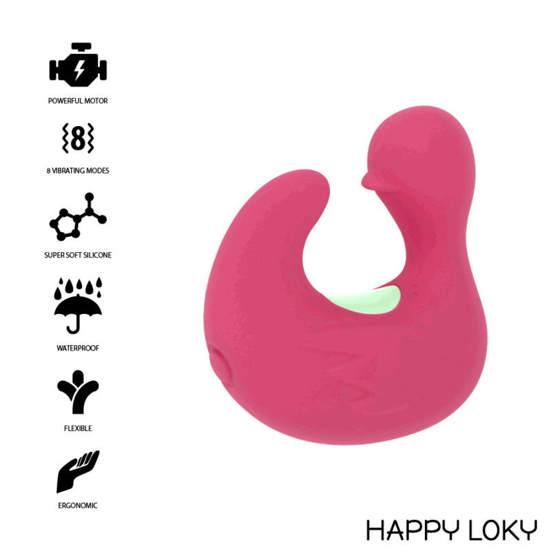 HAPPY LOKY™ – wibrator na palec w kształcie kaczki, 8 trybów wibracji + 3 intensywności